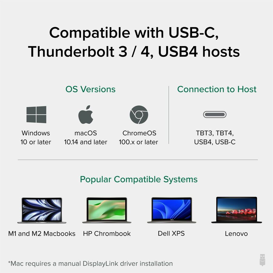 Plugable 14-in-1 USB-C Triple Monitor Laptop Docking Station with 100W Charging