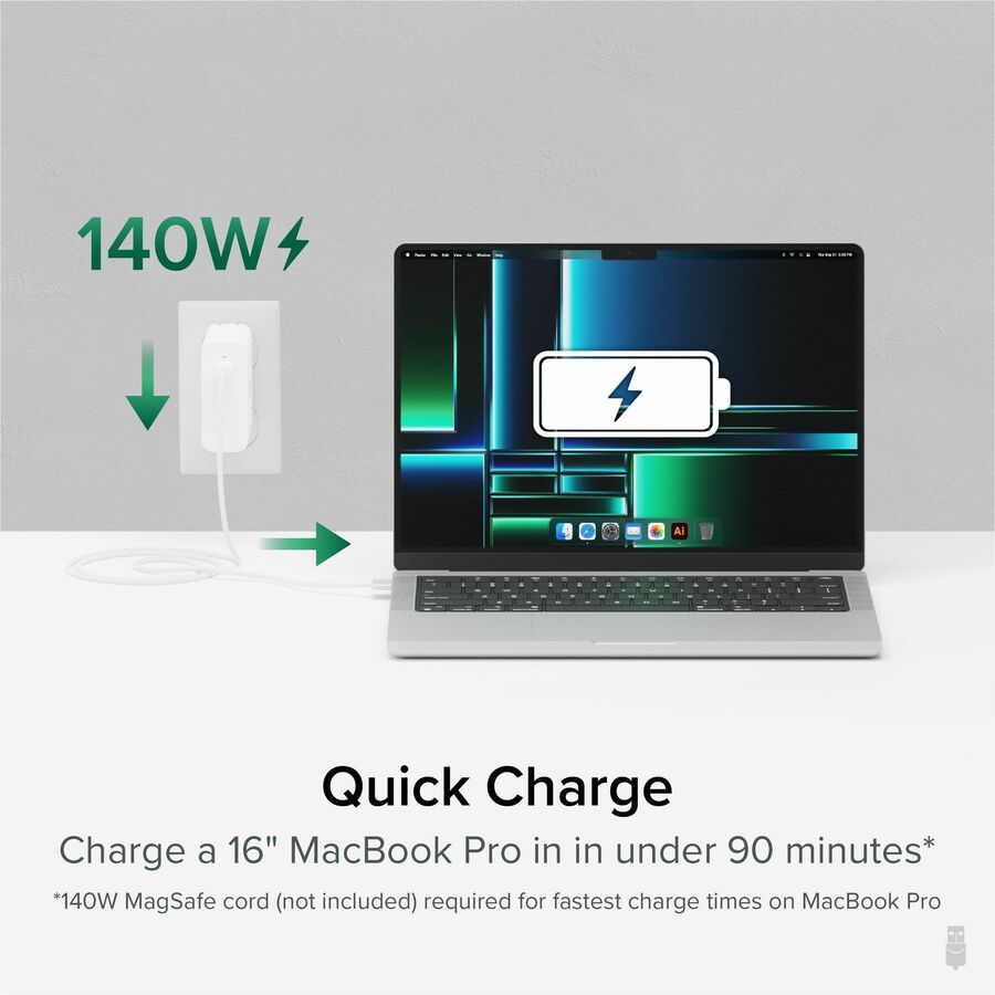 Plugable 140W USB C Charger, GaN Wall Charger for Laptop, PD 3.1 Power Adapter