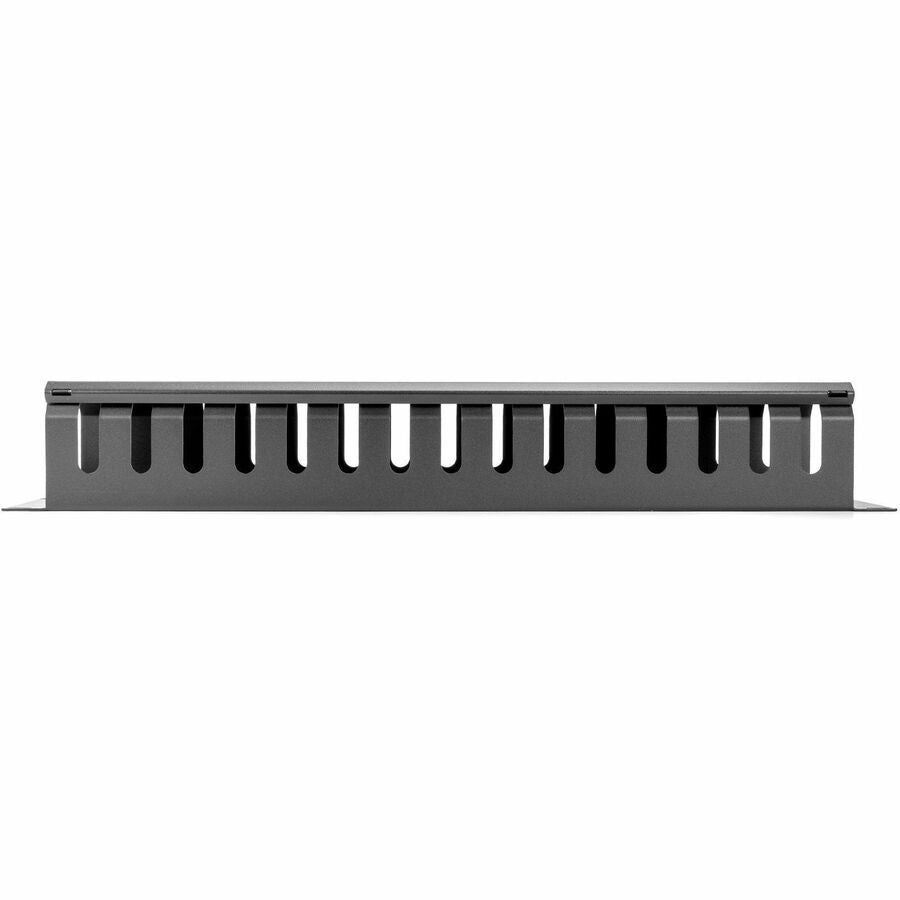 Rocstor 2U Horizontal Finger Duct Rack Cable Management Panel with Cover