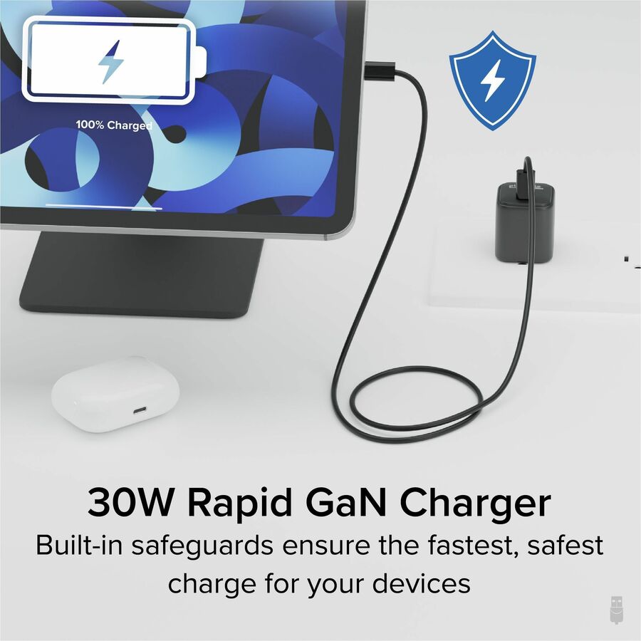 Plugable GaN USB C Charger Block, 30W Portable Charger