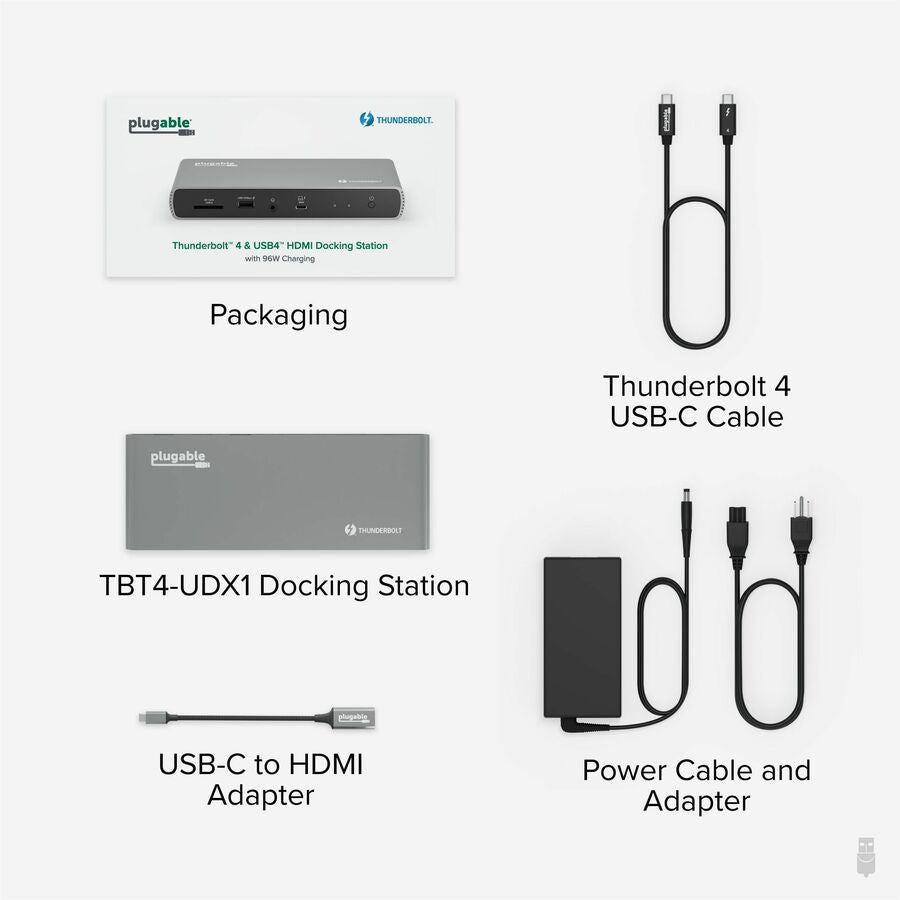 Plugable Thunderbolt 4 Dock with 100W Charging, Thunderbolt Certified, 3x Thunderbolt Ports