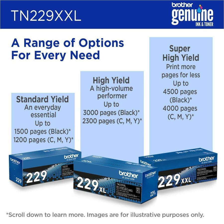 Brother Genuine TN229XXLY Super High-yield Yellow Toner Cartridge