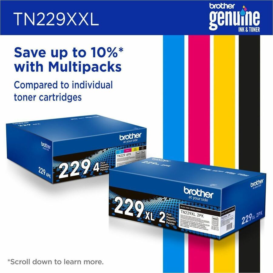 Brother Genuine TN229XXLY Super High-yield Yellow Toner Cartridge