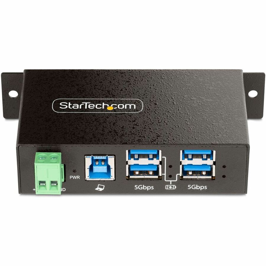 StarTech.com 4-Port Managed USB Hub, Heavy Duty Metal Industrial Housing, ESD & Surge Protection, Wall/Desk/Din-Rail Mountable, USB 5Gbps