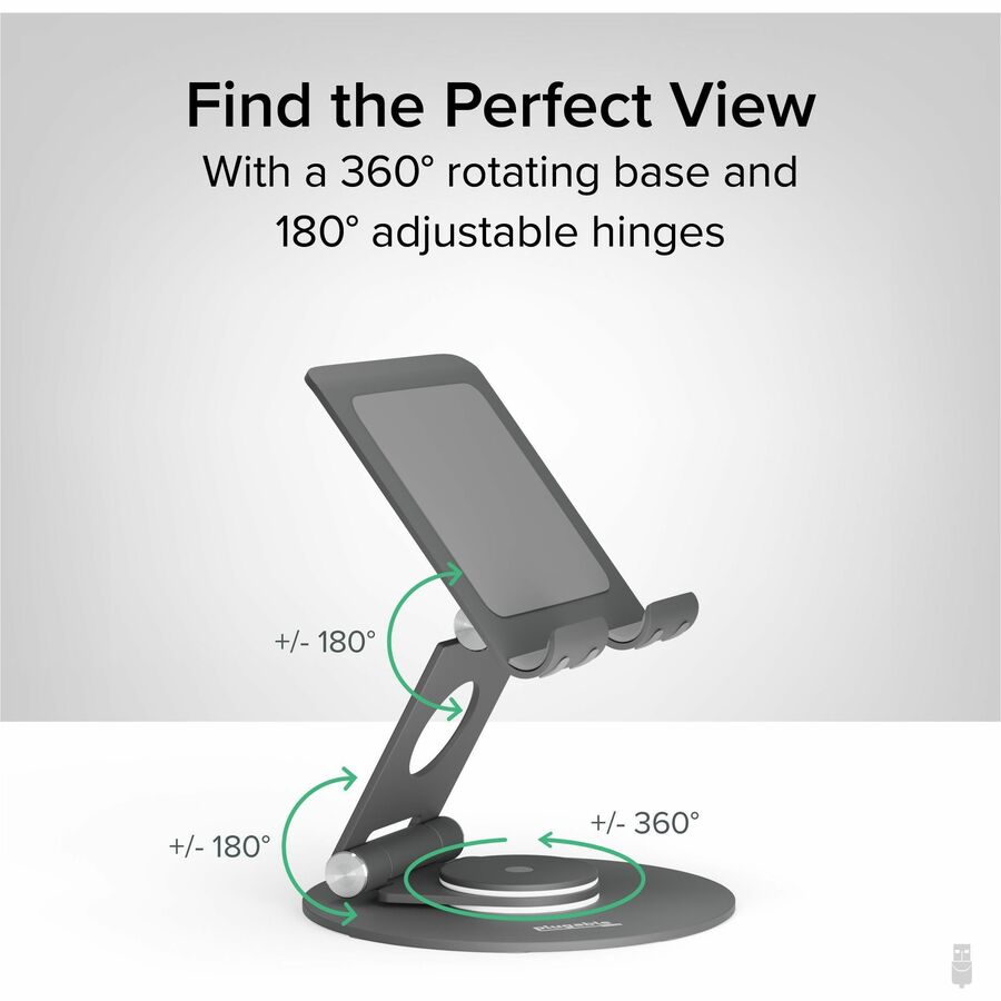 Plugable Swivel Tablet Stand Holder, 360° Rotating Base Tablet Holder for Phones and Tablets up to 12.9