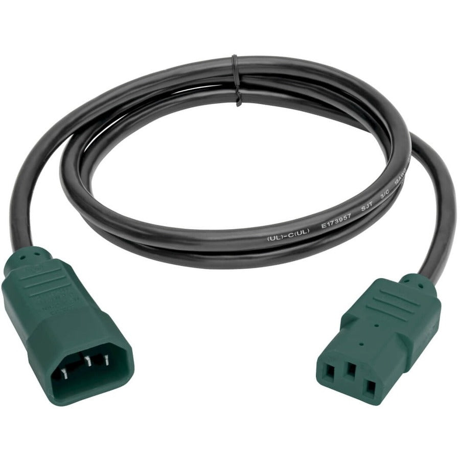 Eaton Tripp Lite Series PDU Power Cord, C13 to C14 - 10A, 250V, 18 AWG, 4 ft. (1.22 m), Green