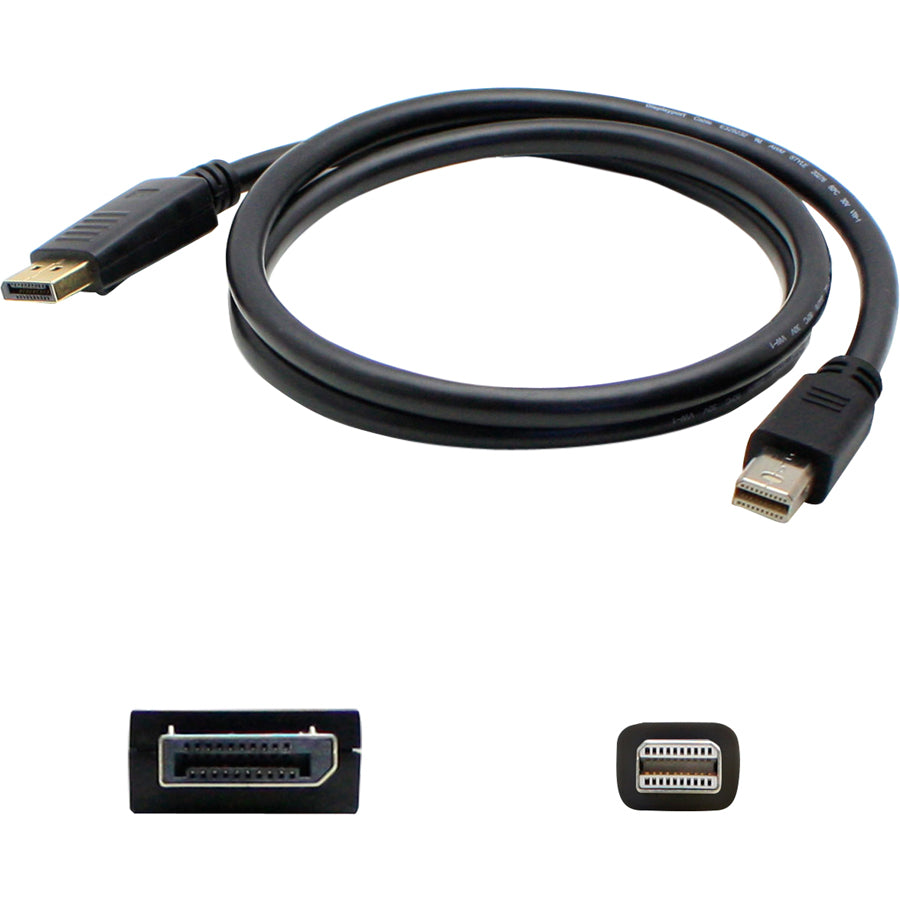 5PK 6ft Mini-DisplayPort 1.1 Male to DisplayPort 1.2 Male Black Cables For Resolution Up to 3840x2160 (4K UHD)