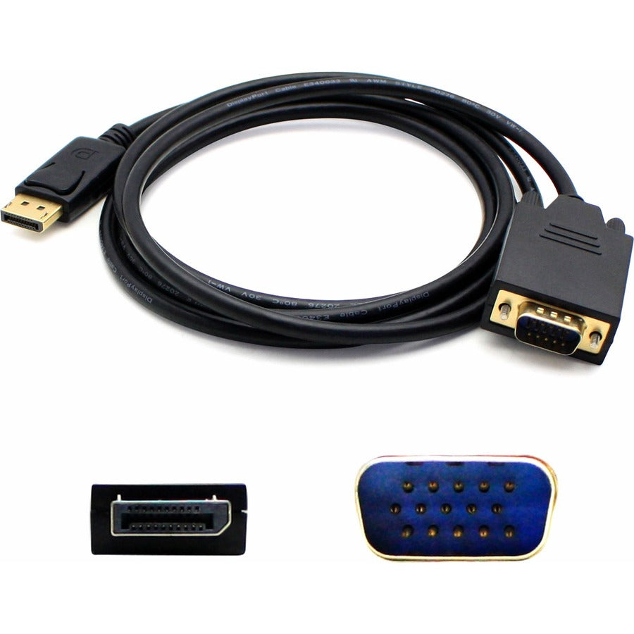 5PK 6ft DisplayPort 1.2 Male to VGA Male Black Cables For Resolution Up to 1920x1200 (WUXGA)