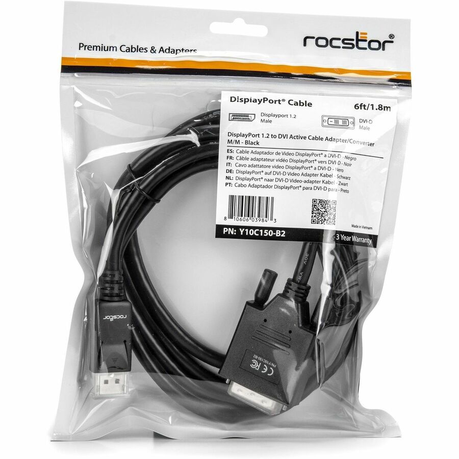 Rocstor Active DisplayPort to DVI Adapter