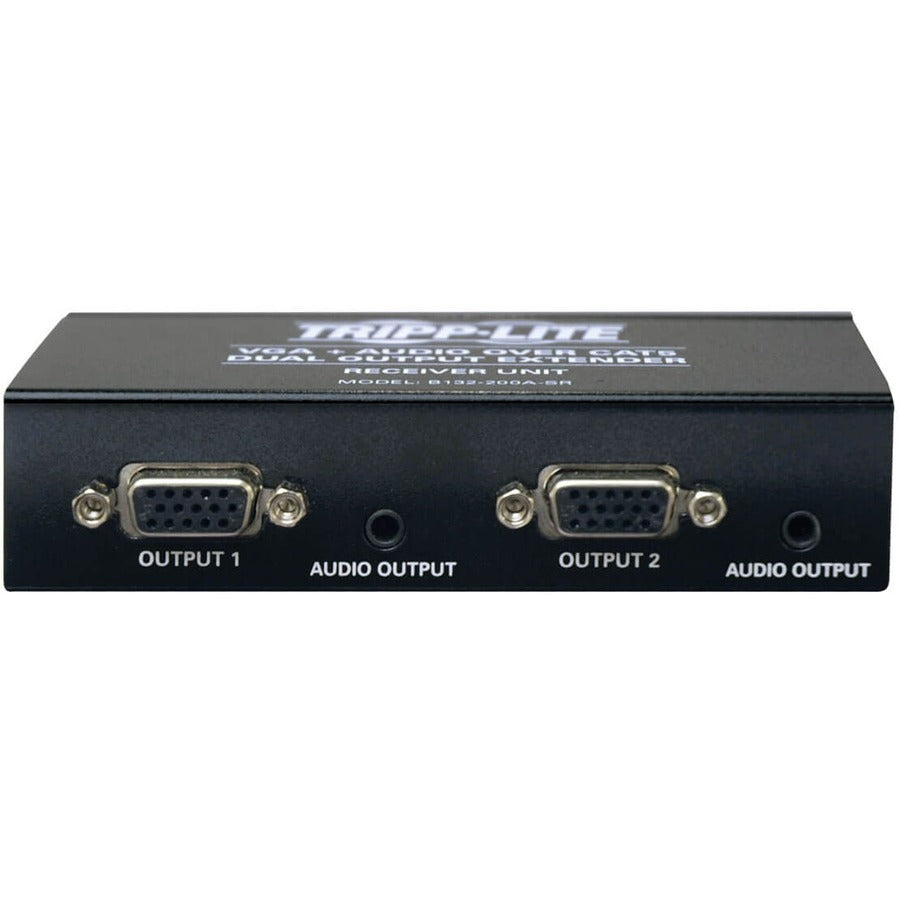 Tripp Lite by Eaton Dual VGA with Audio over Cat5/Cat6 Extender, Box-Style Receiver, 1440x900 60 Hz, Up to 300 ft. (90 m), TAA