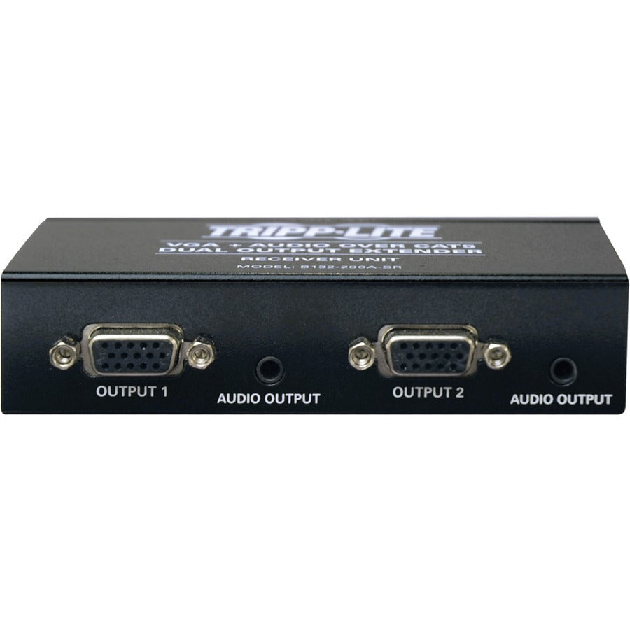 Tripp Lite by Eaton Dual VGA with Audio over Cat5/Cat6 Extender, Box-Style Receiver, 1440x900 60 Hz, Up to 300 ft. (90 m), TAA