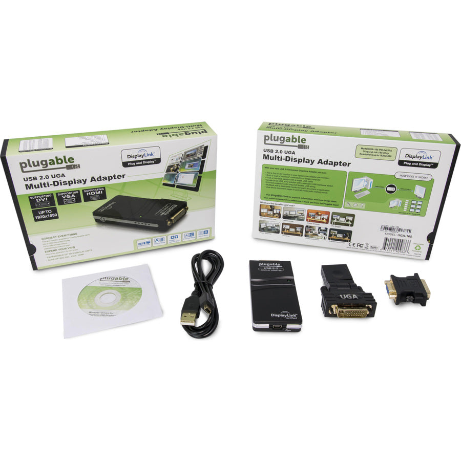 Plugable USB 2.0 to DVI/VGA/HDMI Video Graphics Adapter for Multiple Monitors up to 1920x1080