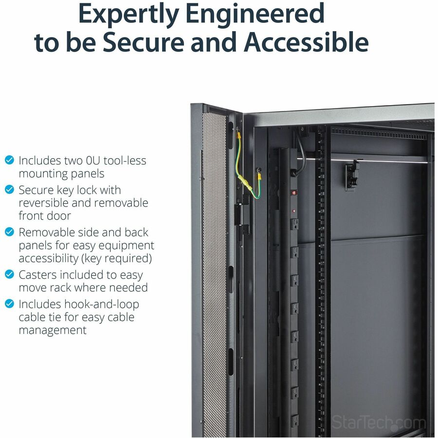 StarTech.com 4-Post 42U Server Rack Cabinet, 19