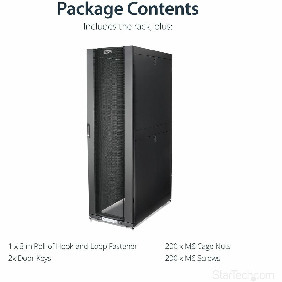 StarTech.com 4-Post 42U Server Rack Cabinet, 19