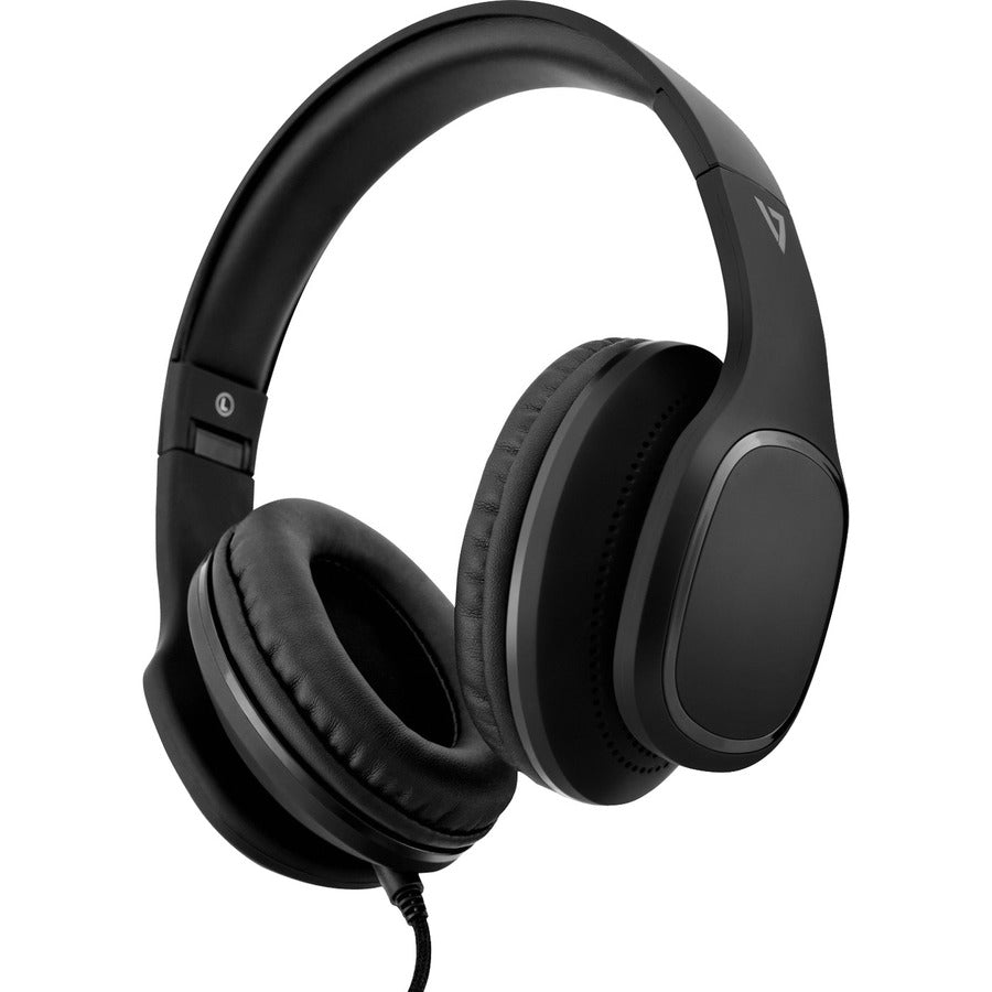 V7 Over-Ear Headphones with Microphone - Black