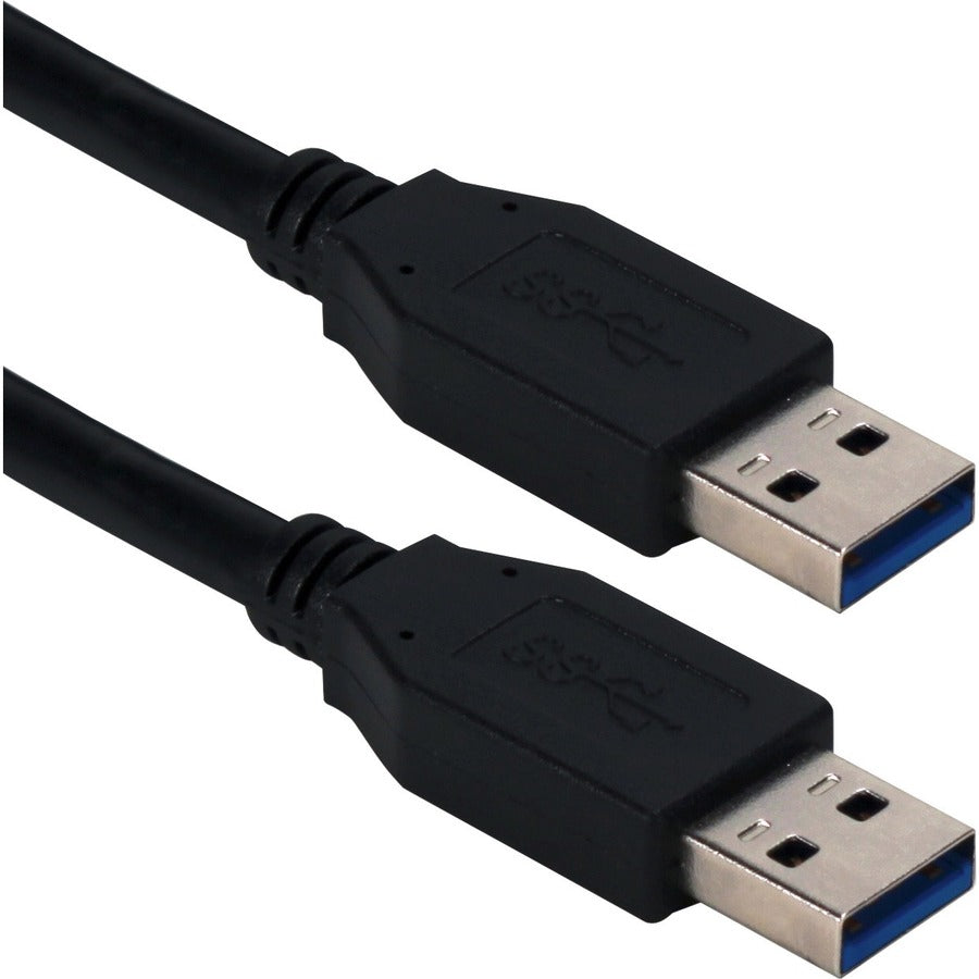 QVS 10ft USB 3.0/3.1 Type A Male to Male 5Gbps Black Cable