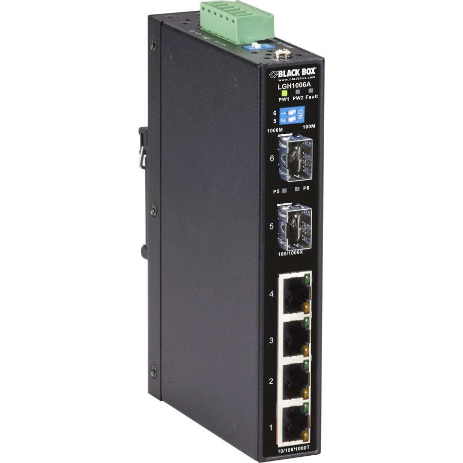 Black Box Industrial Ethernet Switch - Extreme Temperature, 6-Port