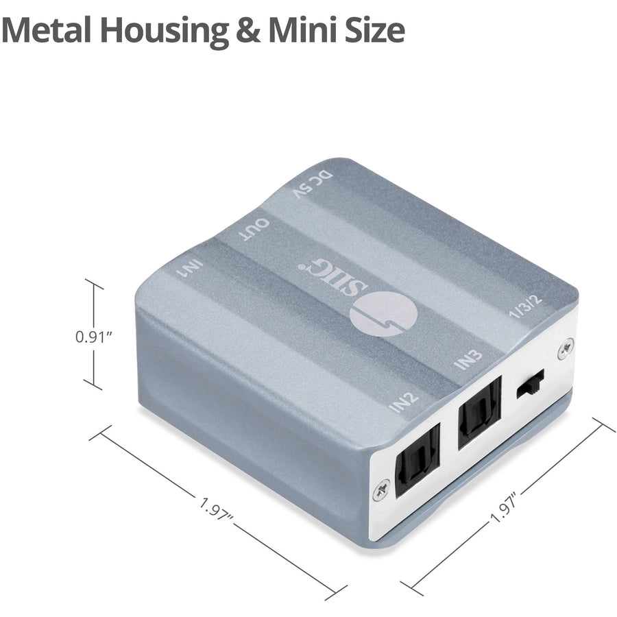 SIIG 3x1 S/PDIF Toslink Switch CE-AU0111-S1