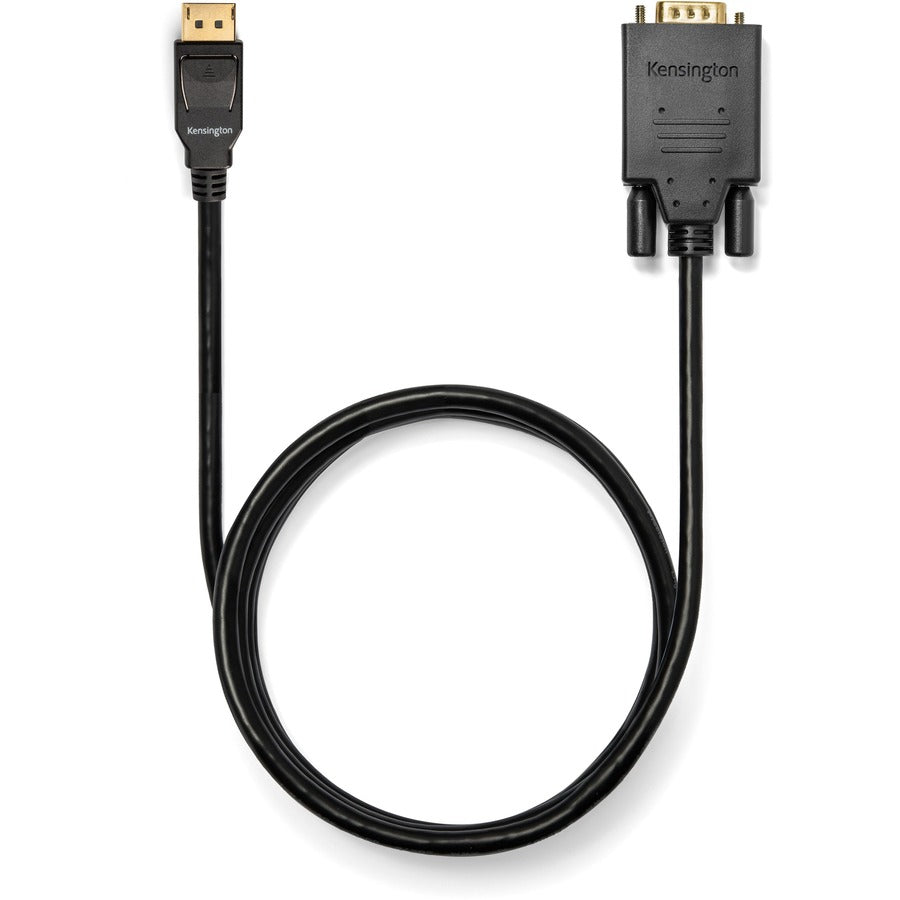 Kensington DisplayPort 1.2 (M) to VGA (M) Passive Unidirectional Cable, 6ft