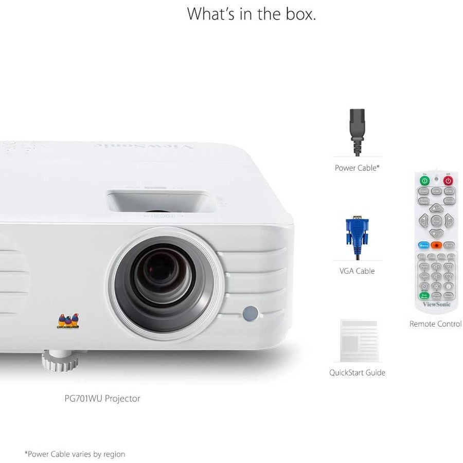 ViewSonic PG701WU 3500 Lumens WUXGA Projector with Vertical Keystone Dual 3D Ready HDMI Inputs and Low Input Latency for Home and Office