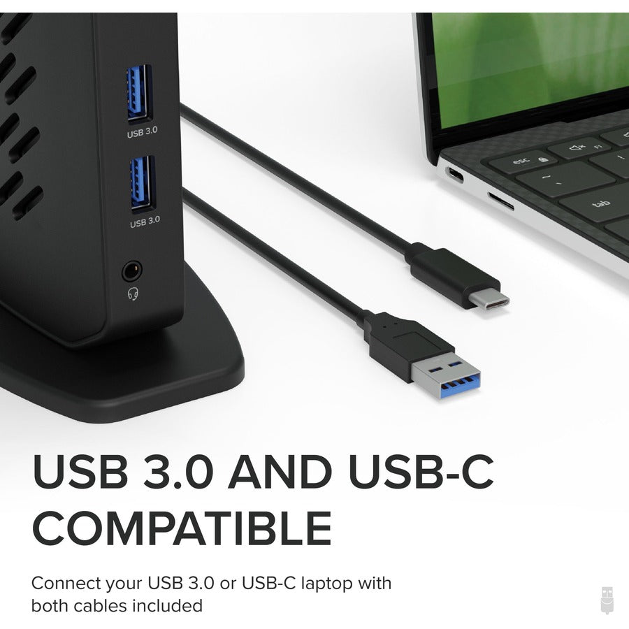 Plugable USB 3.0 and USB-C Dual 4K Display Docking Station with DisplayPort and HDMI for Windows and Mac