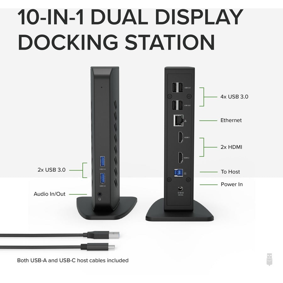 Plugable USB 3.0 and USB-C Universal Laptop Docking Station for Windows and Mac