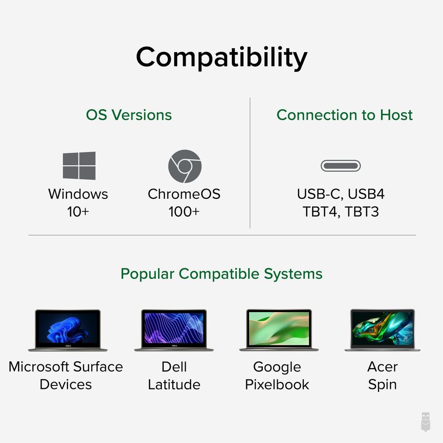 Plugable USB C Docking Station Dual Monitor 2 HDMI Ports, Power Delivery Dock, Dual 4K Monitor for Windows, ChromeOS