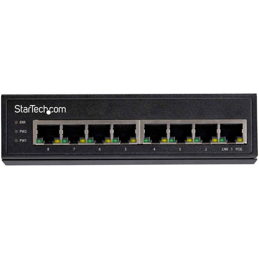 StarTech.com Industrial 8 Port Gigabit PoE Switch 30W - Power Over Ethernet Switch - GbE POE+ Network Switch - Unmanaged - IP-30