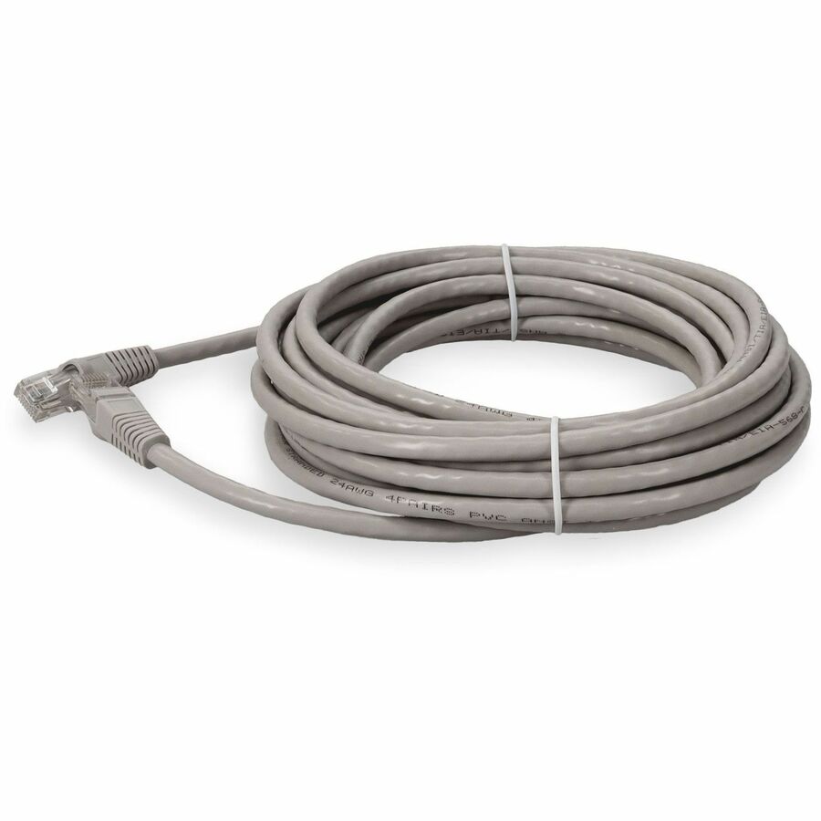 AddOn 15ft RJ-45 (Male) to RJ-45 (Male) Straight Gray Cat6A UTP PVC Copper Patch Cable