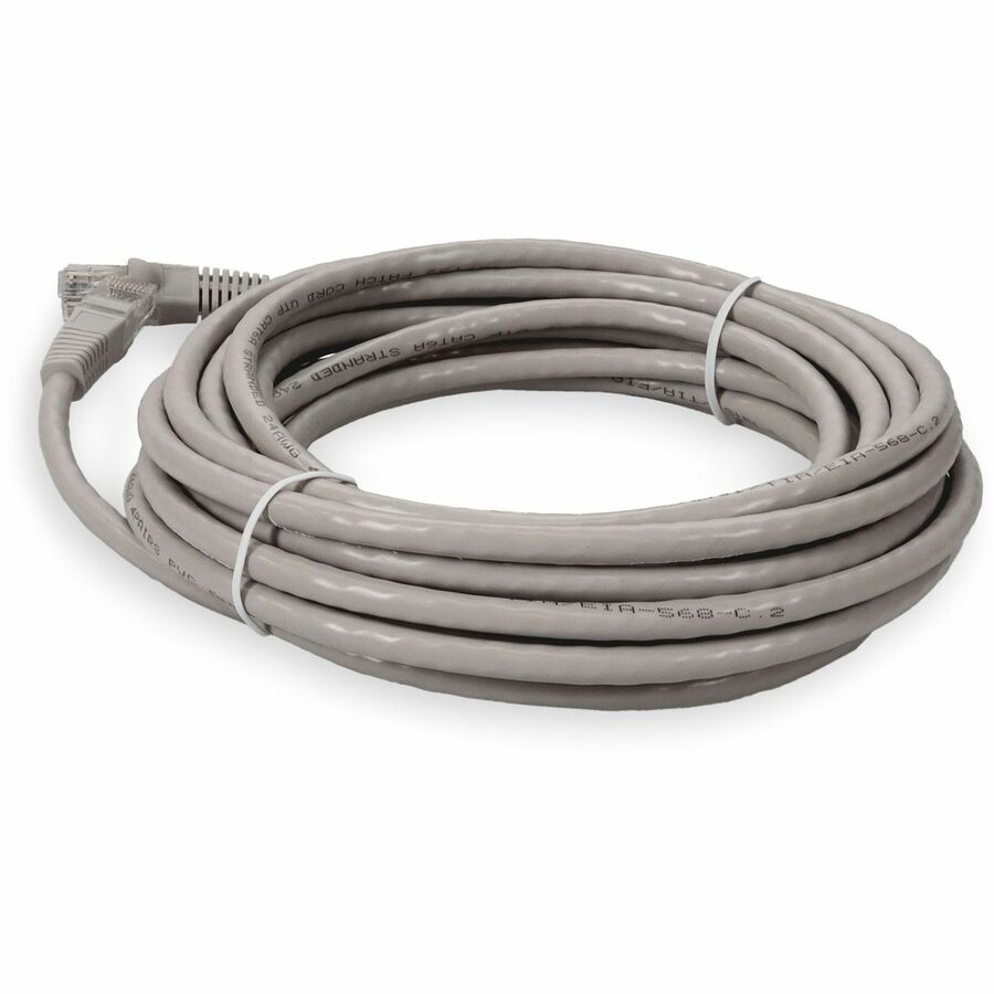 AddOn 15ft RJ-45 (Male) to RJ-45 (Male) Straight Gray Cat6A UTP PVC Copper Patch Cable