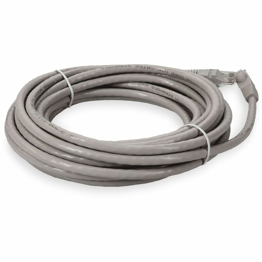 AddOn 15ft RJ-45 (Male) to RJ-45 (Male) Straight Gray Cat6A UTP PVC Copper Patch Cable