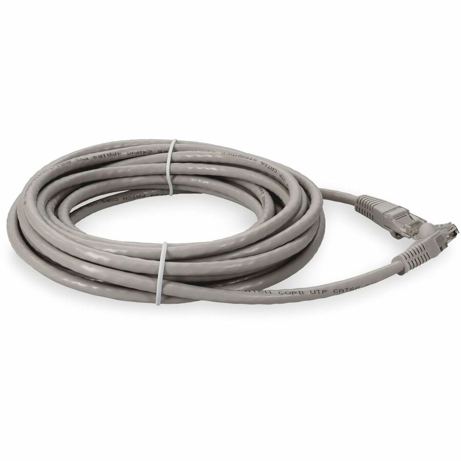 AddOn 15ft RJ-45 (Male) to RJ-45 (Male) Straight Gray Cat6A UTP PVC Copper Patch Cable