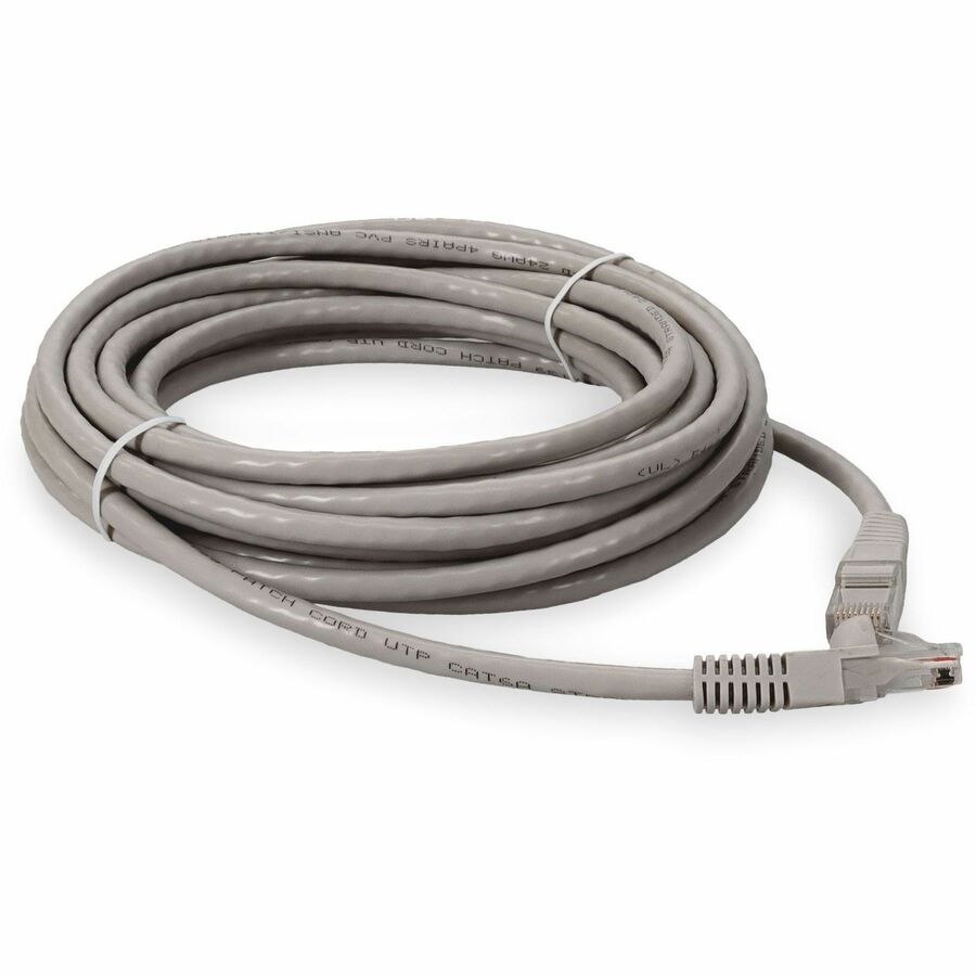 AddOn 15ft RJ-45 (Male) to RJ-45 (Male) Straight Gray Cat6A UTP PVC Copper Patch Cable