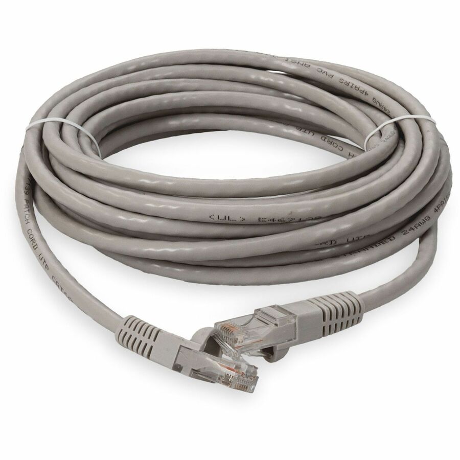 AddOn 15ft RJ-45 (Male) to RJ-45 (Male) Straight Gray Cat6A UTP PVC Copper Patch Cable