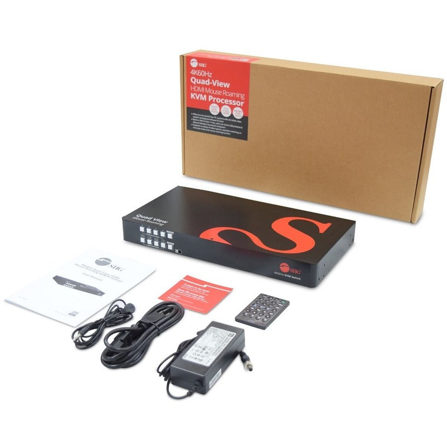 SIIG 4K60Hz Quad-View HDMI Mouse Roaming KVM Processor