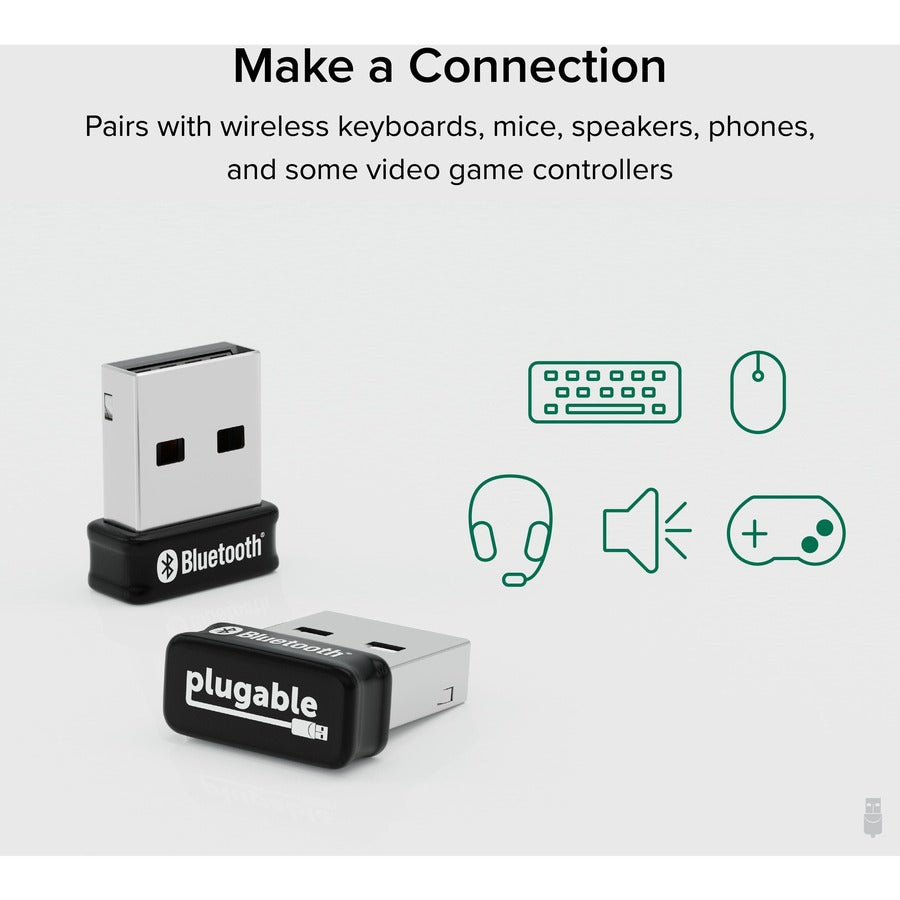 Plugable USB Bluetooth Adapter for PC, Bluetooth 5.0 Dongle, Compatible with Windows