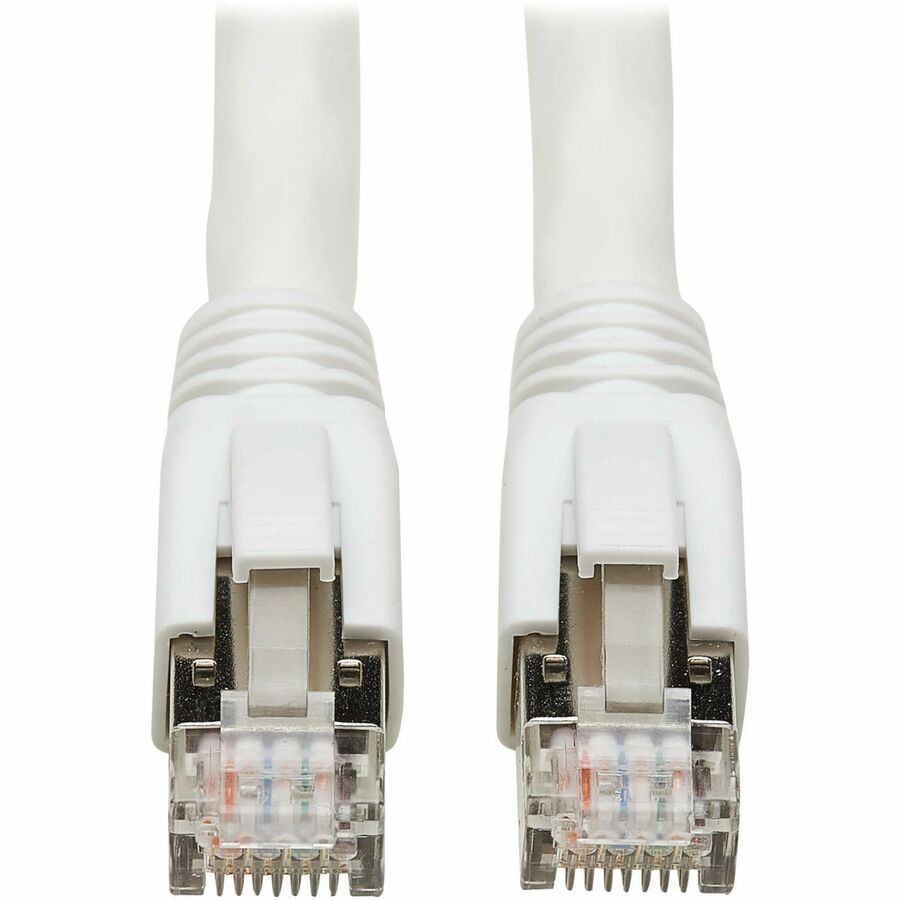 Eaton Tripp Lite Series Cat8 40G Snagless SSTP Ethernet Cable (RJ45 M/M), PoE, White, 15 ft. (4.6 m)