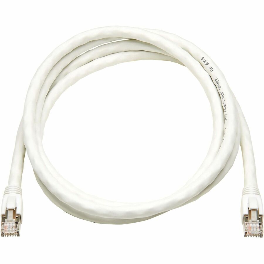 Eaton Tripp Lite Series Cat8 40G Snagless SSTP Ethernet Cable (RJ45 M/M), PoE, White, 7 ft. (2.1 m)