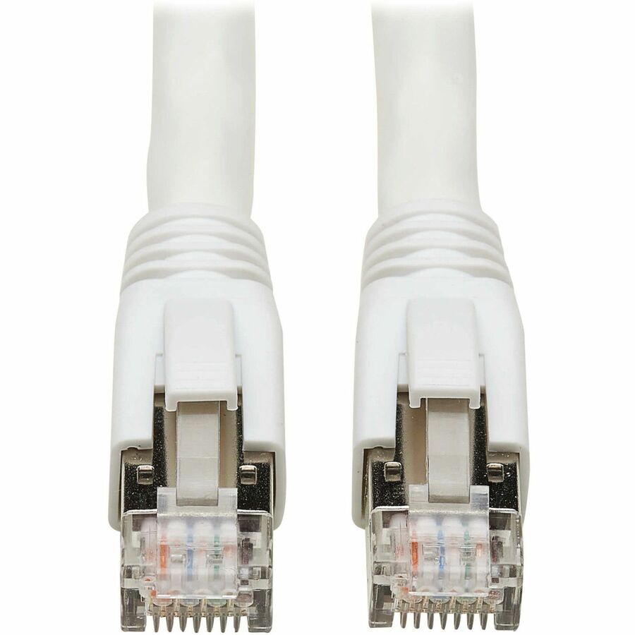 Eaton Tripp Lite Series Cat8 40G Snagless SSTP Ethernet Cable (RJ45 M/M), PoE, White, 7 ft. (2.1 m)