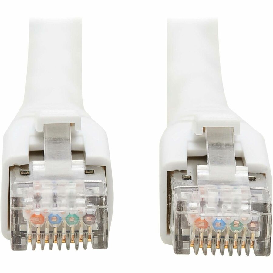 Eaton Tripp Lite Series Cat8 40G Snagless SSTP Ethernet Cable (RJ45 M/M), PoE, White, 7 ft. (2.1 m)