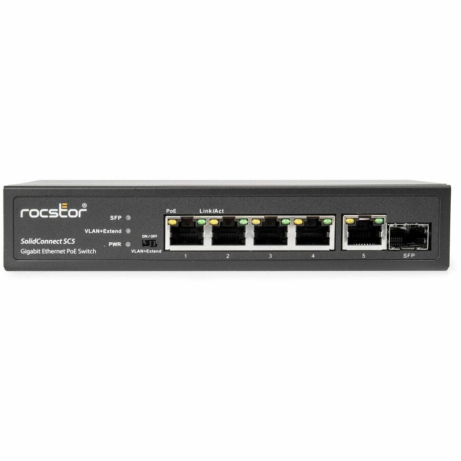 Rocstor 5-Port Gigabit Rackmount PoE Switch