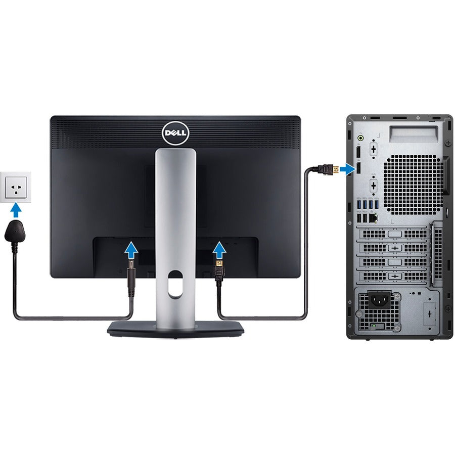 Dell OptiPlex 3000 3090 Desktop Computer - Intel Core i5 10th Gen i5-10505 Hexa-core (6 Core) 3.20 GHz - 8 GB RAM DDR4 SDRAM - 256 GB M.2 PCI Express NVMe SSD - Tower - Black