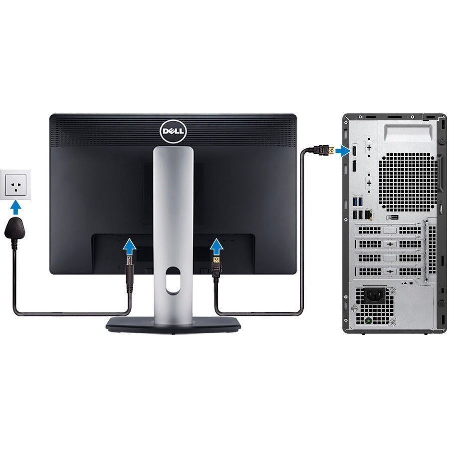 Dell OptiPlex 3000 Desktop Computer - Intel Core i5 12th Gen i5-12500 Hexa-core (6 Core) 3 GHz - 8 GB RAM DDR4 SDRAM - 256 GB M.2 PCI Express NVMe 3.0 x4 SSD - Tower - Black