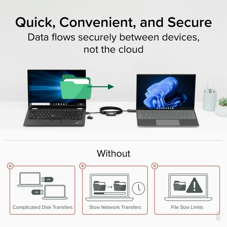 Plugable USB Data Transfer Cable PC to PC, Compatible with Windows USB C and USB 3.0