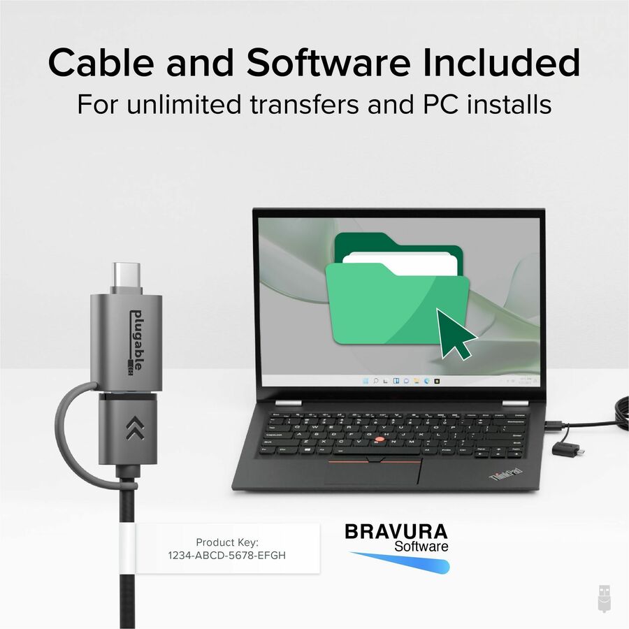 Plugable USB Data Transfer Cable PC to PC, Compatible with Windows USB C and USB 3.0