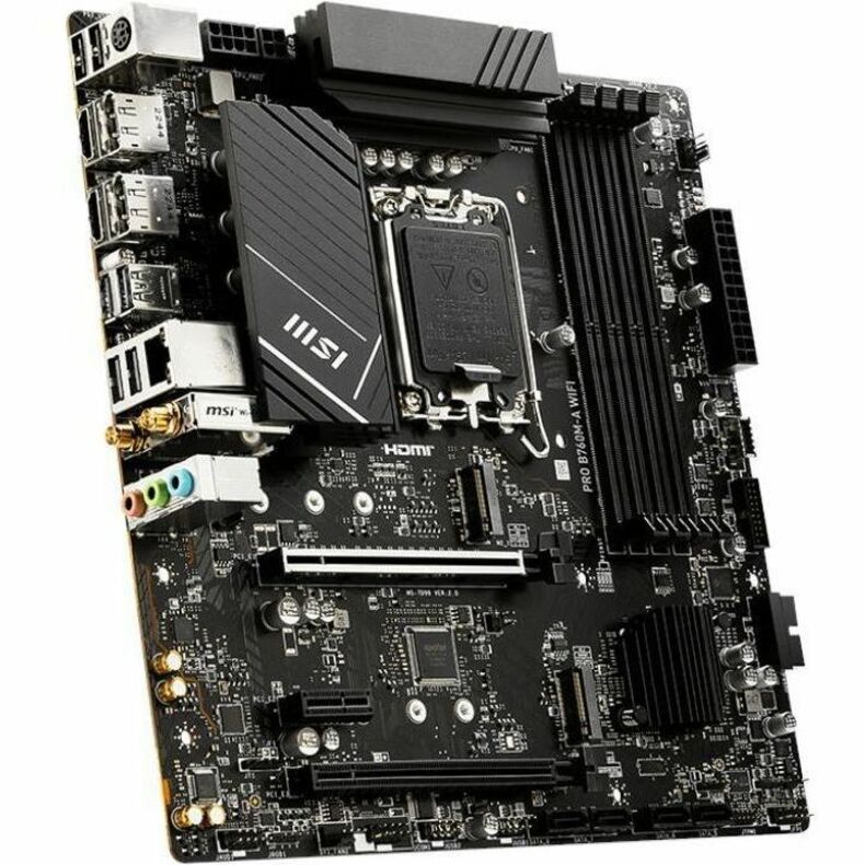 MSI PRO B760M-A WIFI Gaming Desktop Motherboard - Intel B760 Chipset - Socket LGA-1700 - Micro ATX