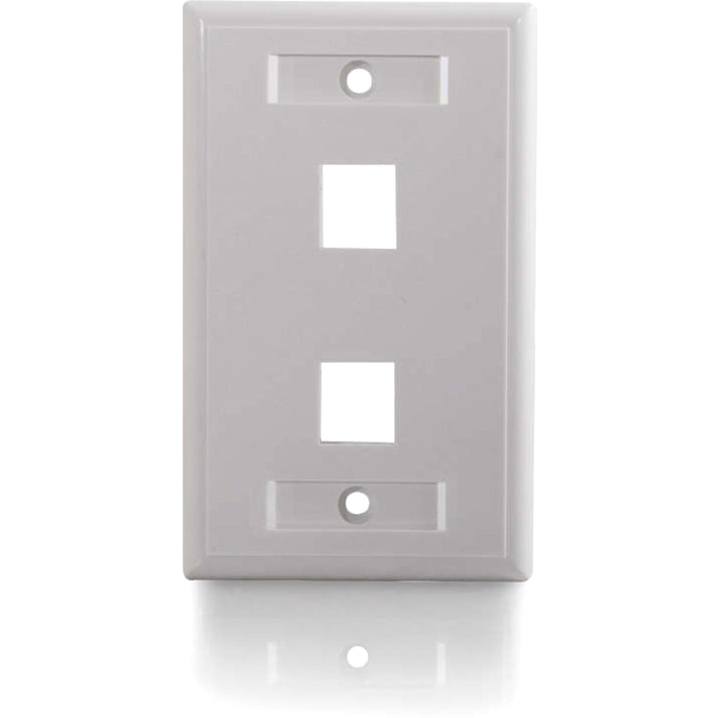 C2G 2-Port Single Gang Multimedia Keystone Wall Plate - White