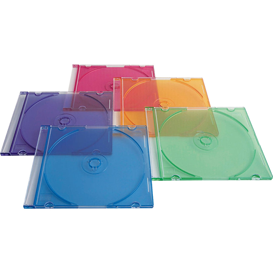 Verbatim CD/DVD Color Slim Jewel Cases, Assorted - 50pk