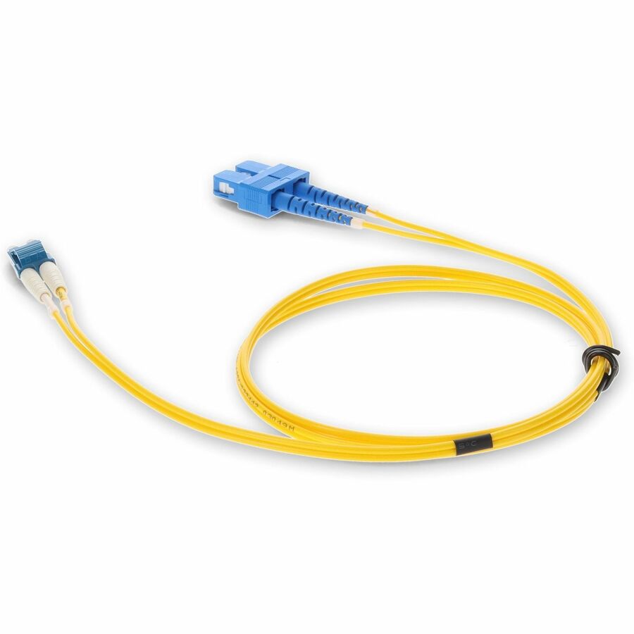 AddOn 10m LC (Male) to SC (Male) Yellow OS2 Duplex Fiber OFNR (Riser-Rated) Patch Cable