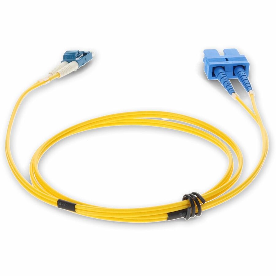 AddOn 10m LC (Male) to SC (Male) Yellow OS2 Duplex Fiber OFNR (Riser-Rated) Patch Cable